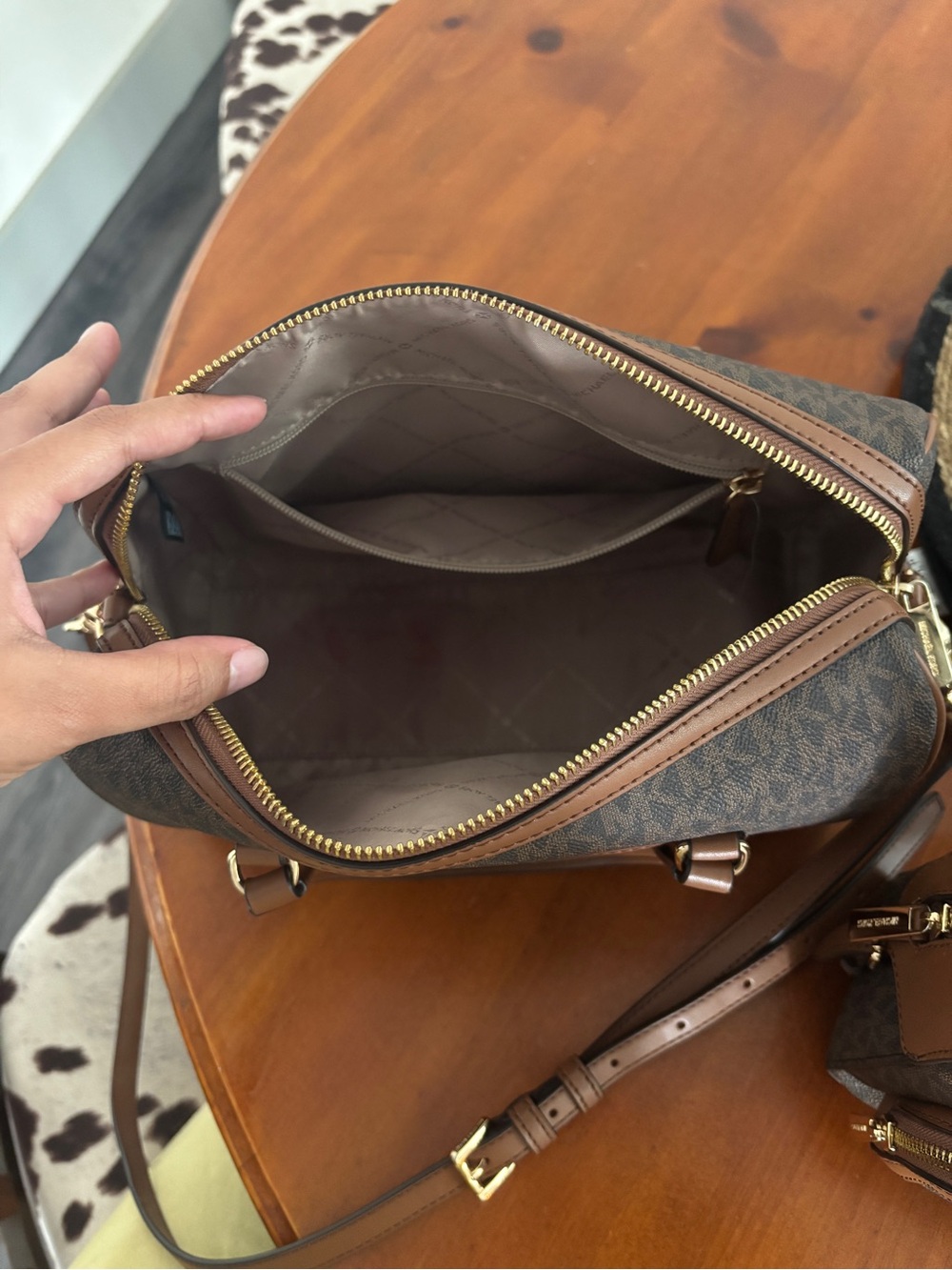 Michael Kors Brown Signature MK Mini Backpack and Crossbody Set - Picture 2 of 3